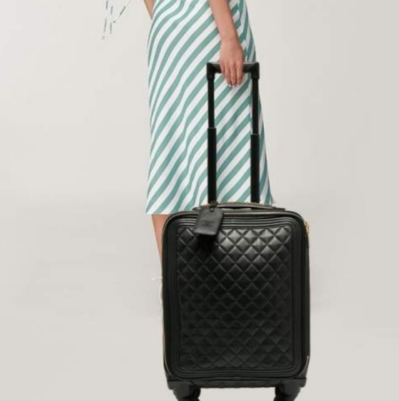 CHANEL Handbags - 💯% Authentic Chanel Calfskin Leather Quilted Coco Case Trolley - Black